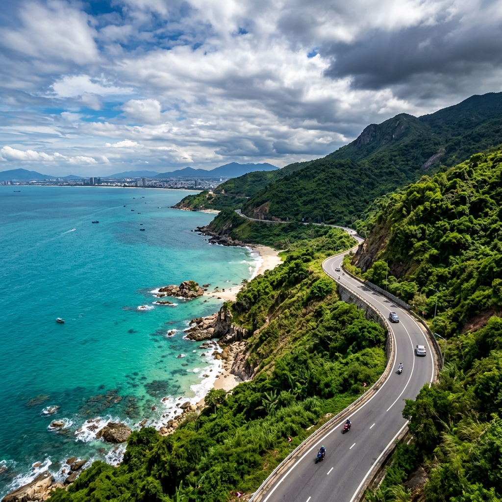 Son Tra Peninsula coastal roads overlooking Da Nang bay